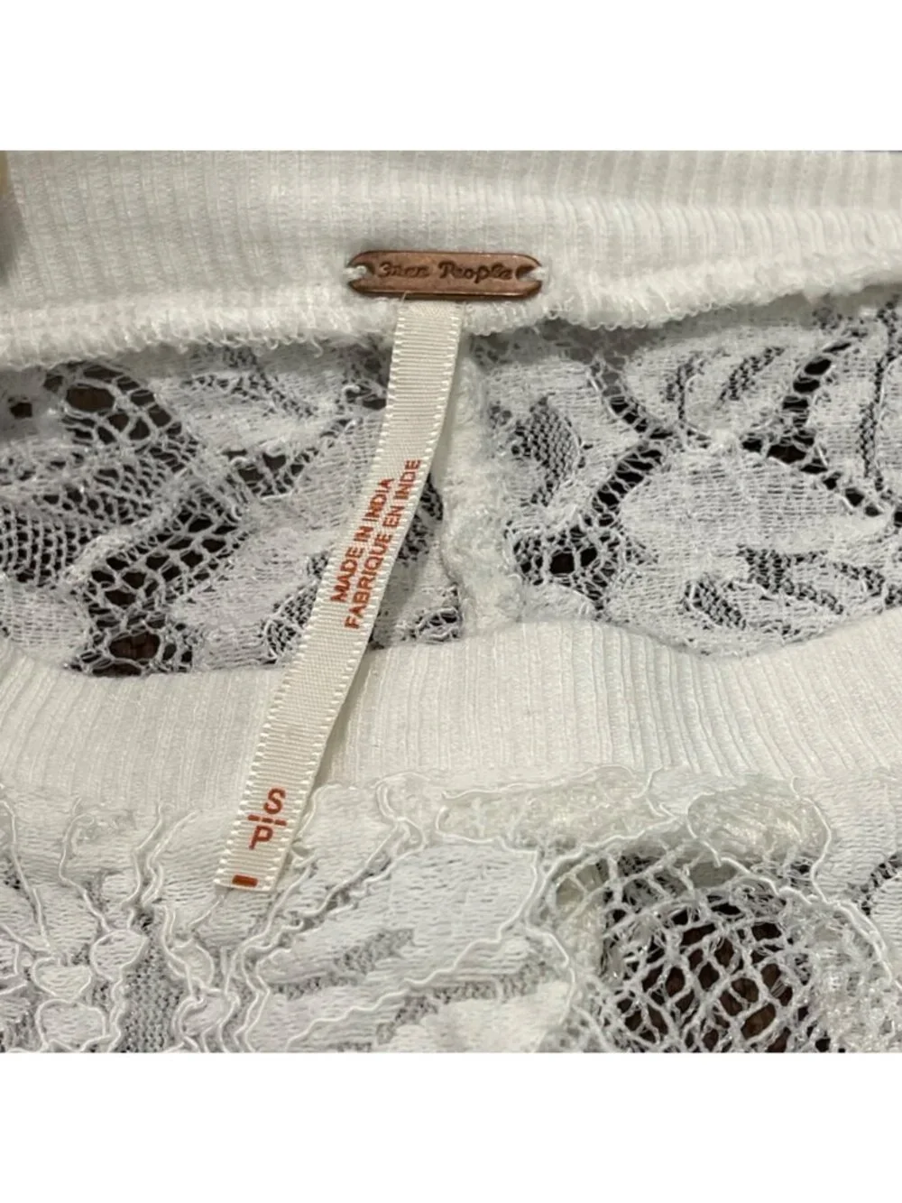 Free‎ People Something Like Love Lace Blouse Women's Size Small Bell Sleeves